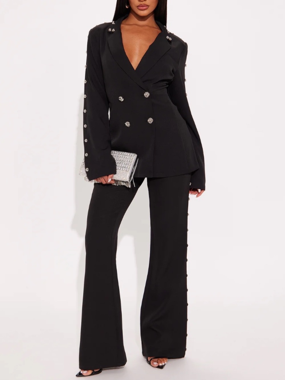 Fashion Nova Janice Blazer and Pant Set size Large NWT